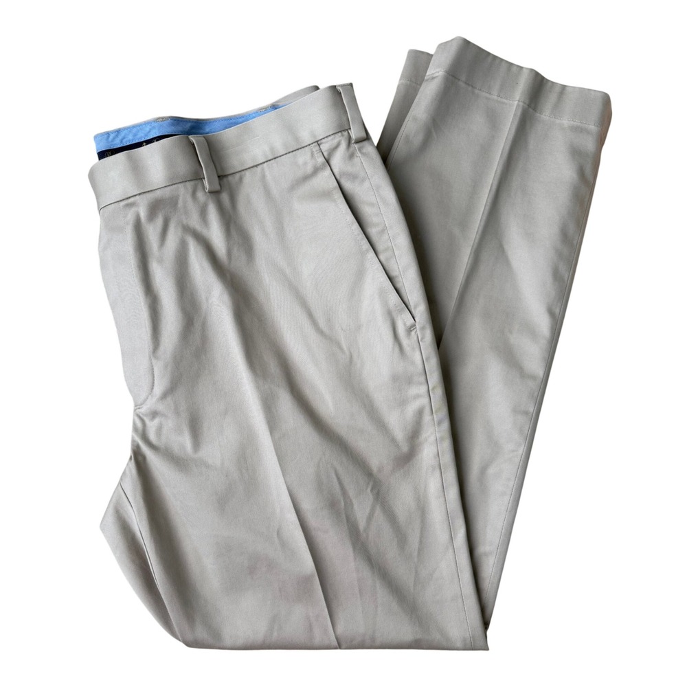 Brooks Brothers Milano Slim Fit Advantage Chino Khaki Pants Mens 38x30 Tan